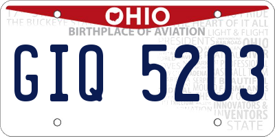 OH license plate GIQ5203