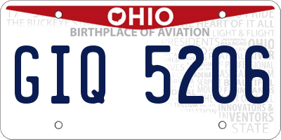 OH license plate GIQ5206
