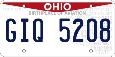 OH license plate GIQ5208