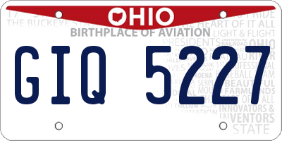 OH license plate GIQ5227