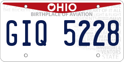OH license plate GIQ5228