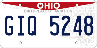 OH license plate GIQ5248