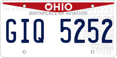 OH license plate GIQ5252