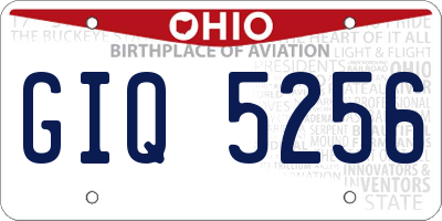 OH license plate GIQ5256