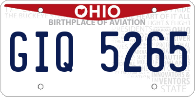 OH license plate GIQ5265