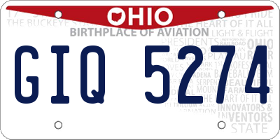 OH license plate GIQ5274
