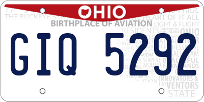OH license plate GIQ5292
