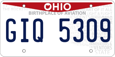 OH license plate GIQ5309