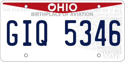 OH license plate GIQ5346