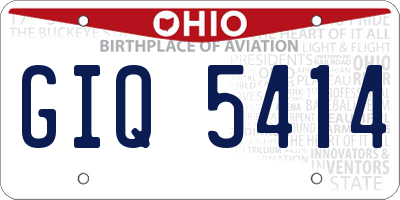 OH license plate GIQ5414