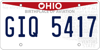 OH license plate GIQ5417