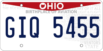 OH license plate GIQ5455