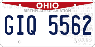OH license plate GIQ5562