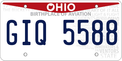 OH license plate GIQ5588