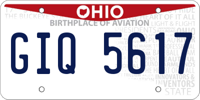 OH license plate GIQ5617
