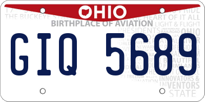 OH license plate GIQ5689