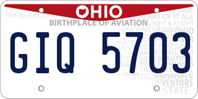 OH license plate GIQ5703