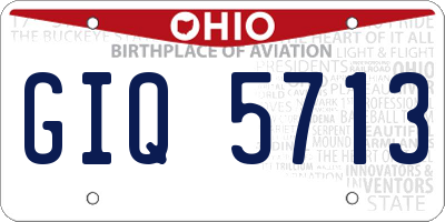 OH license plate GIQ5713