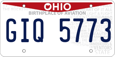 OH license plate GIQ5773