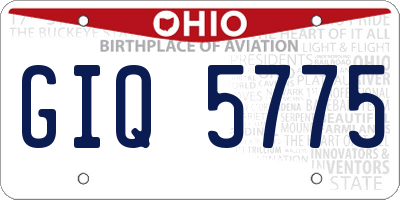 OH license plate GIQ5775