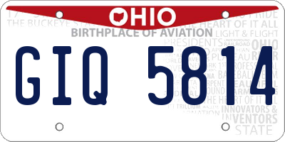 OH license plate GIQ5814
