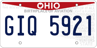 OH license plate GIQ5921