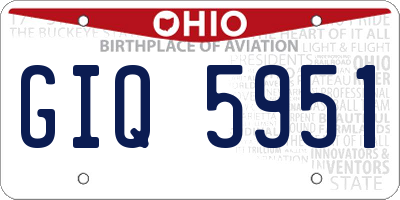 OH license plate GIQ5951