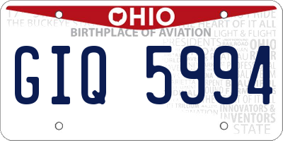 OH license plate GIQ5994