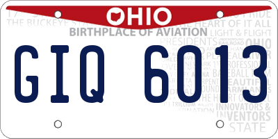 OH license plate GIQ6013