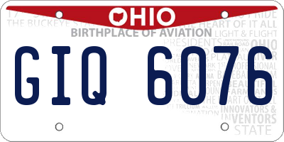 OH license plate GIQ6076