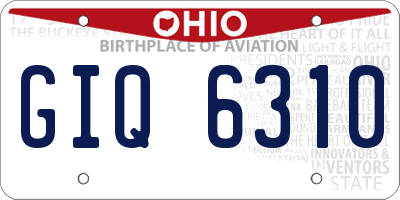 OH license plate GIQ6310