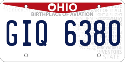 OH license plate GIQ6380