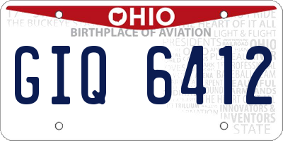 OH license plate GIQ6412