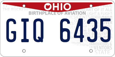 OH license plate GIQ6435