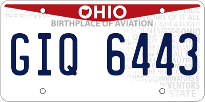 OH license plate GIQ6443