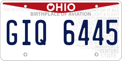 OH license plate GIQ6445