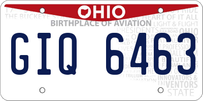 OH license plate GIQ6463