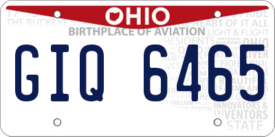 OH license plate GIQ6465