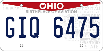 OH license plate GIQ6475