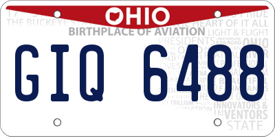 OH license plate GIQ6488