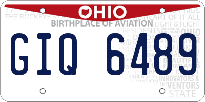 OH license plate GIQ6489