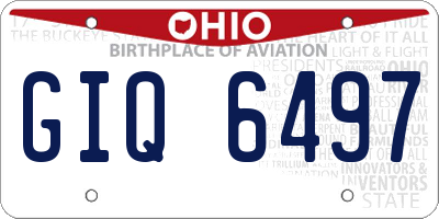 OH license plate GIQ6497