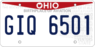 OH license plate GIQ6501