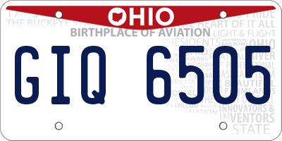 OH license plate GIQ6505