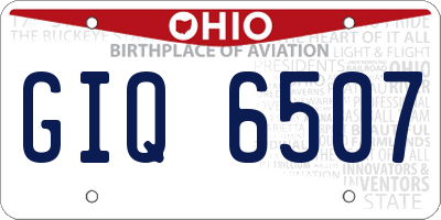 OH license plate GIQ6507