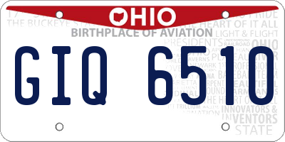 OH license plate GIQ6510