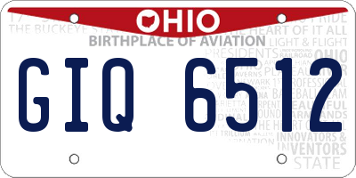 OH license plate GIQ6512