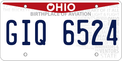 OH license plate GIQ6524