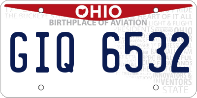 OH license plate GIQ6532