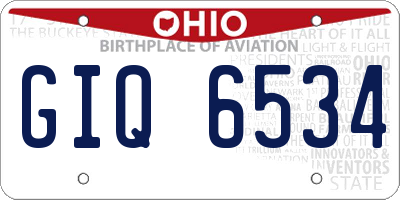 OH license plate GIQ6534